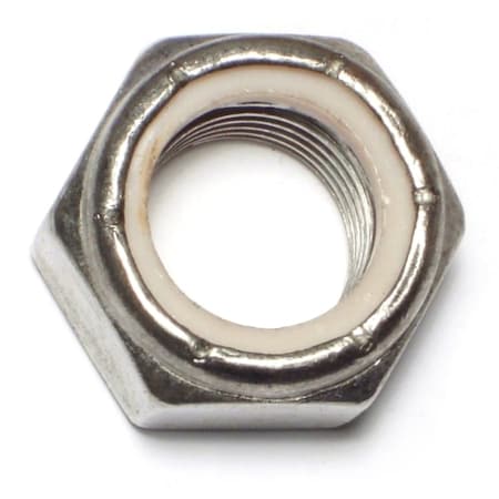Midwest Fastener Nylon Insert Lock Nut, 1"-8, 18-8 Stainless Steel, Not Graded, 2 PK 74888
